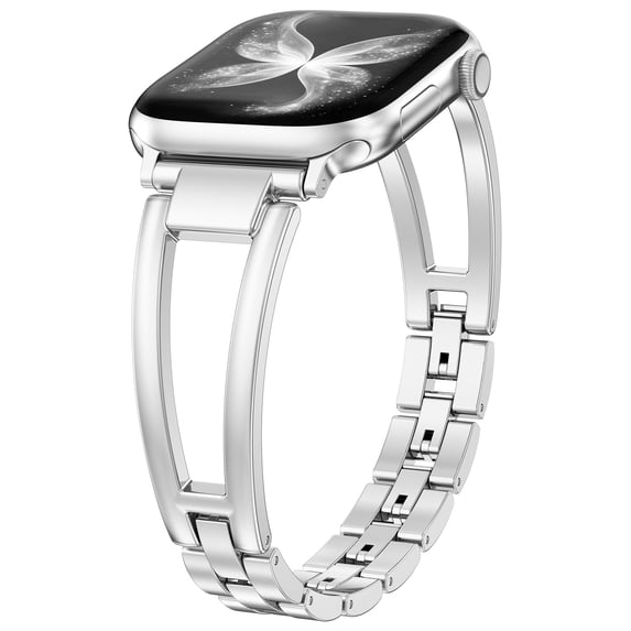 Wearlizer Metal Watch Band Compatible with Apple Watch Bands Women Hollow Link Bracelet 38/40/41/42/44/45/46/49mm Stainless Steel Jewelry Strap for Series 11/10/9/8/7/6/5/4/SE/Ultra
