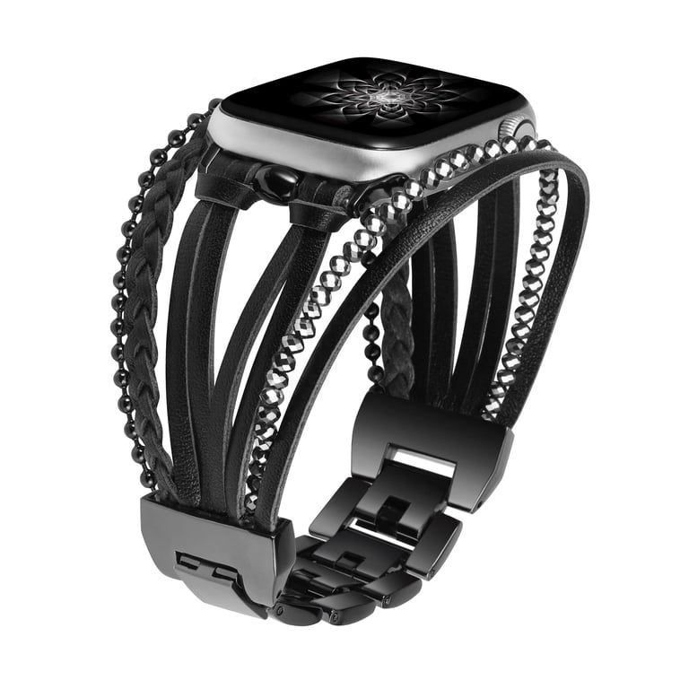 Wearlizer Apple Watch Leather Bands, Boho Braided Multilayer  display picture 2