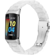 Wearlizer Resin Band Compatible with Charge 6/Charge 5 Watch Bands for Women Men, Fashion Lightweight Wristband Strap Accessories with Metal Buckle for Charge 5 Smartwatch