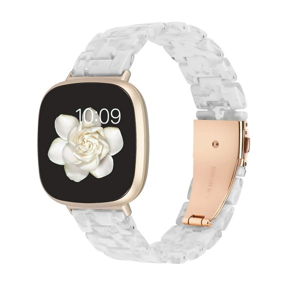 Wearlizer Resin Band Compatible with Fitbit Versa 4/Fitbit Versa 3/Fitbit Sense/Sense 2 Bands for Women, Fashion Lightweight Wristband with Buckle for Sense/Versa 3