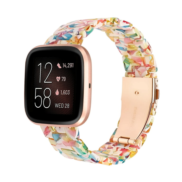 Wearlizer Resin Band Compatible with Fitbit Versa Versa 2 Versa Lite Versa SE Bands for Women Men Lightweight Wristband Strap Walmart