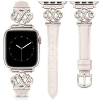 Wearlizer Slim Leather Band Compatible with Apple Watch Band 38/40/41/42/44/45/46/49mm Women, Celtic Knot Design Strap for iWatch Series 10 9 8 Ultra SE 7 6 5 4 3 2 1