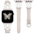 thumbnail image 1 of Wearlizer Slim Leather Watch Band Compatible with Apple Watch Bands 38/40/41/42/44/45/46/49mm Women Flower Charm Strap for Iwatch Series 11/10/9/8/7/6/5/4/SE/Ultra, 1 of 6