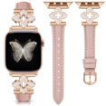 thumbnail image 1 of Wearlizer Slim Leather Watch Band Compatible with Apple Watch Bands 38/40/41/42/44/45/46/49mm Women Flower Charm Strap for Series 11/10/9/8/7/6/5/4/SE/Ultra, 1 of 6