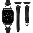 thumbnail image 1 of Wearlizer Slim Leather Watch Band Compatible with Apple Watch Bands 38/40/41/42/44/45/46/49mm Women Thin Strap for Iwatch Series 11/10/9/8/7/6/5/4/3/SE/Ultra, 1 of 6