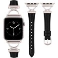 thumbnail image 1 of Wearlizer Slim Leather Watch Band Compatible with Apple Watch Bands 38/40/41/42/44/45/46/49mm Women Thin Strap for Iwatch Series 11/10/9/8/7/6/5/4/3/SE/Ultra, 1 of 6