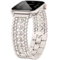 thumbnail image 1 of Wearlizer Stainless Steel Band Compatible with Apple Watch Band for Women 38/40/41/42/44/45/46/49mm, Studded Link Bracelet Strap, Dressy Metal Band for Series 11/10/9/8/7/6/5/4/SE/Ultra, 1 of 7