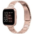 thumbnail image 1 of Wearlizer Stainless Steel Compatible for Fitbit Versa 2 Band Women Men, Ultra-Thin Lightweight Replacement Copper Rose Strap Compatible for Versa 2, 1 of 7