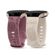 Wearlizer Sunflower Watch Bands, Compatible with Samsung Galaxy Watch, 20mm, (2 Pack)