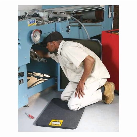 Kneeling Pad, Black, 18" W, 30" L, 7/8" Thick, Vinyl/Nitricell Sponge