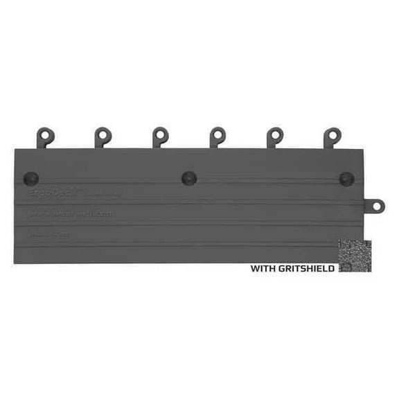 Antifatigue Mat, 18" L x 6" W, 7/8" Thickness, PVC, Open Grid, Black