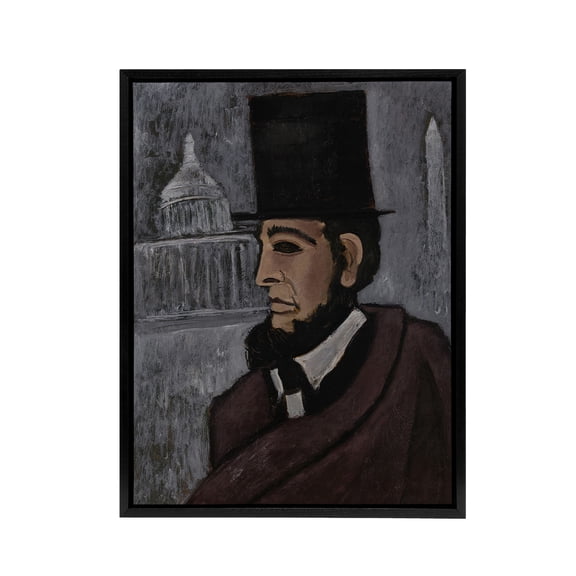 Weary of the Truth Abraham Lincoln Hartley Black Framed Canvas Wall Art 18x24"