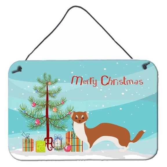 Weasel Christmas Wall or Door Hanging Prints