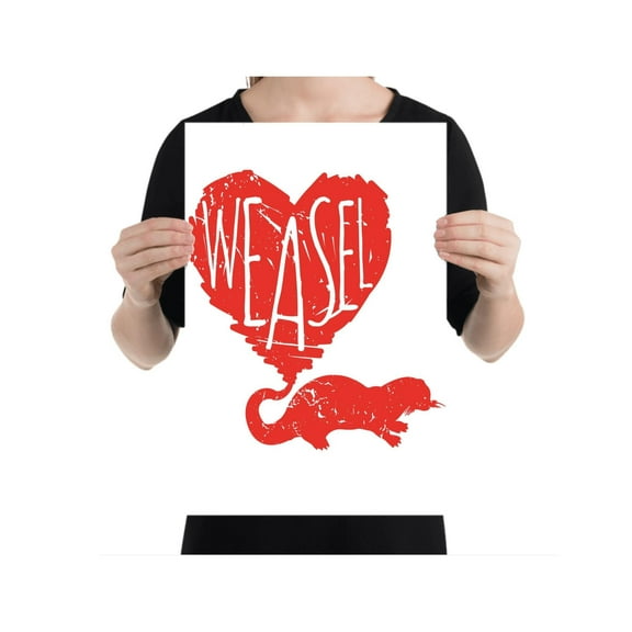 Weasel Heart Poster - Wall Decor for Wildlife Lovers Gift