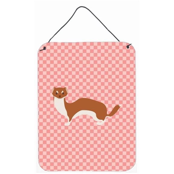 Weasel Pink Check Wall or Door Hanging Prints - Pink - 12 x 16 in.