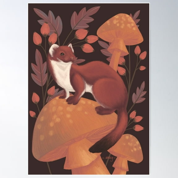 Weasel Poster Wall Art, Modern Wall Decor For Living Room Bedroom, 12x18 UNFRAMED