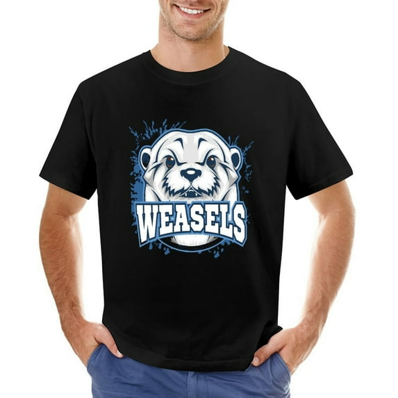 Weasels Men’s T-Shirt 100% Cotton Casual Short Sleeve Tops Gift Tee Black 4XL