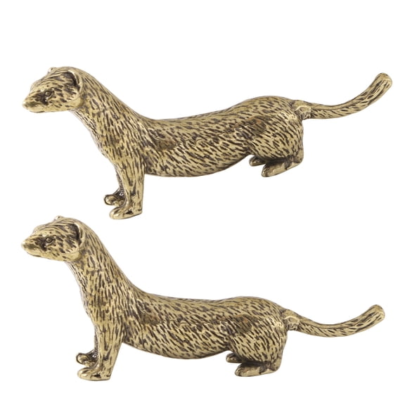 Weasels Metal Statue Feng Shui Ornament for Living Room Bookshelf Decor