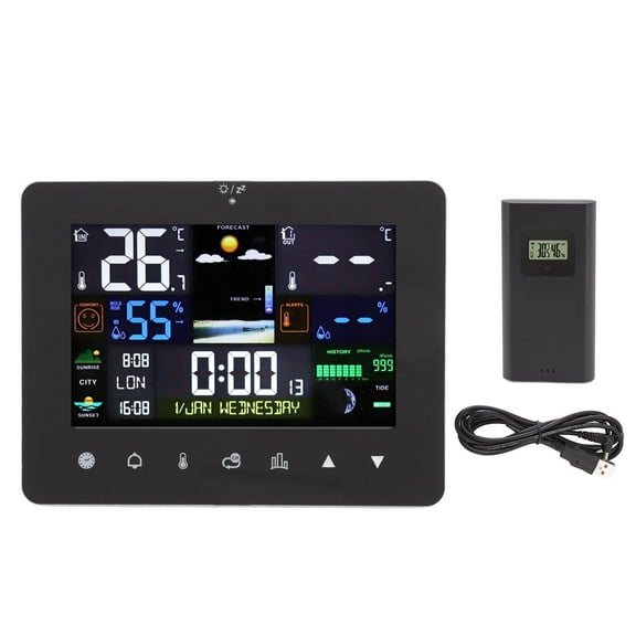 Weather Alarm Weather Clock Humidity Temperature Sensor Meter Thermometer for Home Office