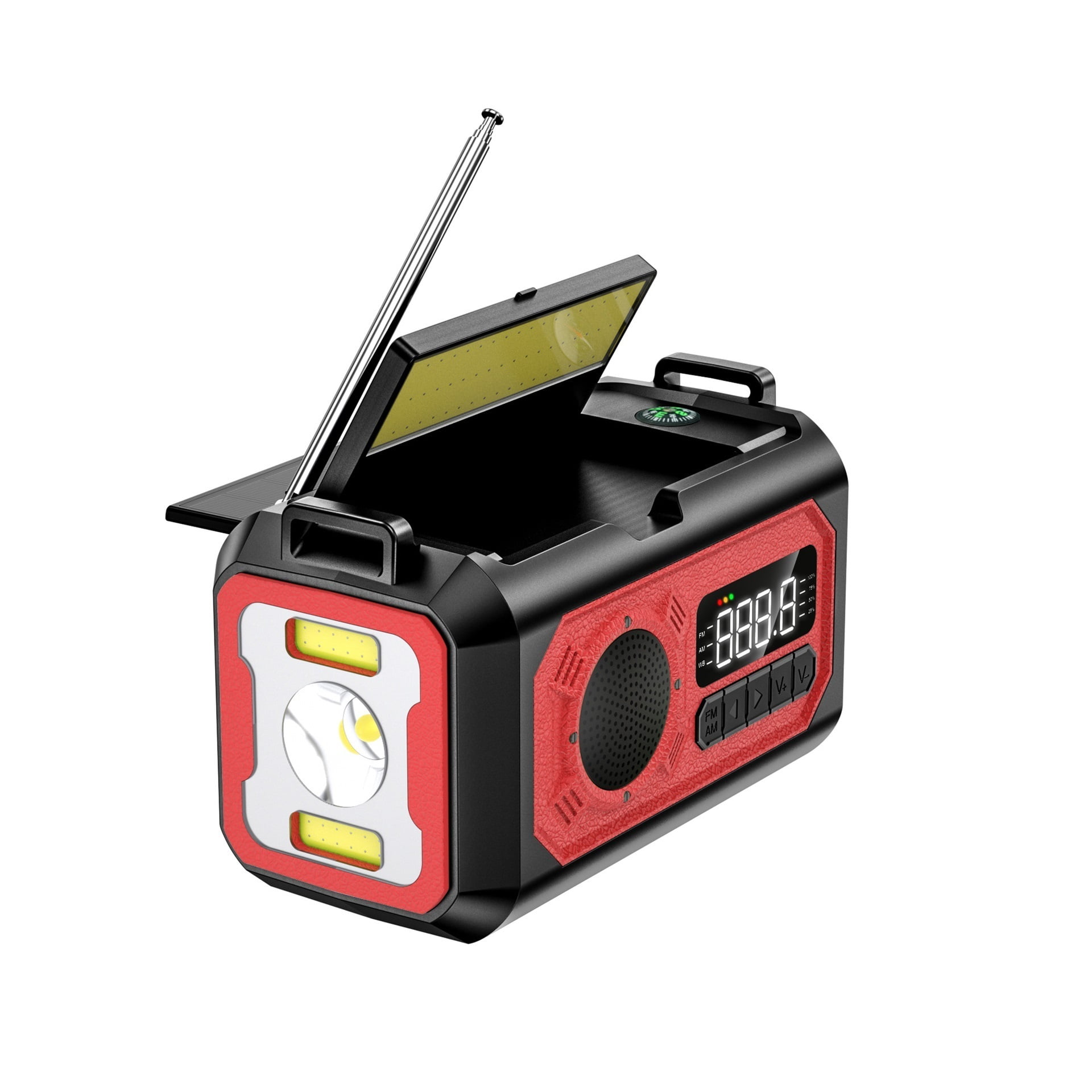 Weather Alert Radio, Multifunction Radio, Household Multifunctional Disaster Prevention Emergency Hand Crank Generator Radio Flashlight Solar Charger