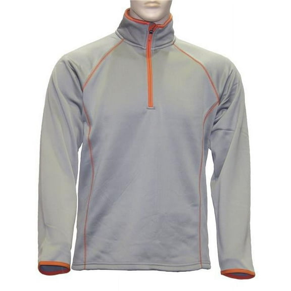 Weather Apparel 58025-061-SM Mens Poly-Spandex Pullover, Small - Gray with Orange