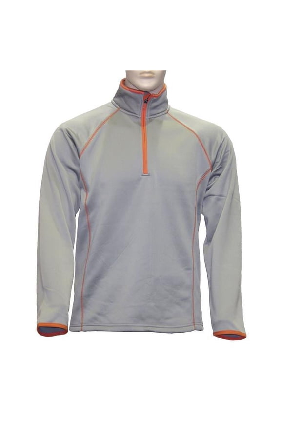 58025-061-SM Mens Poly-Spandex Pullover, Small - Gray with Orange