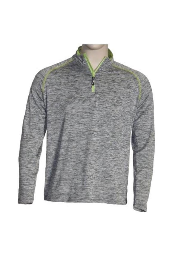 58037-004-SM Mens Activewear Long Sleeve Jersey - Small, Light Gray & Lime