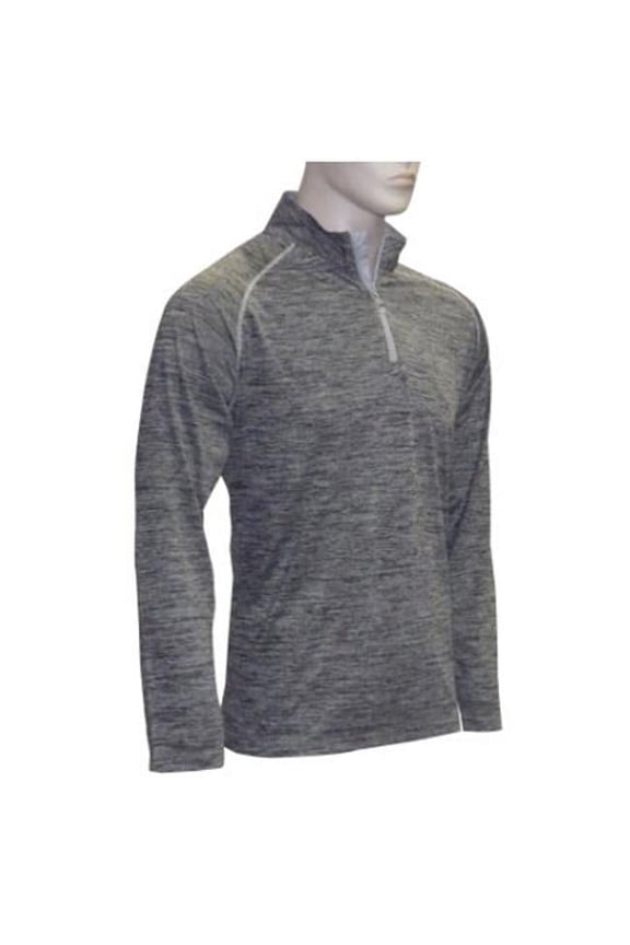 58037-050-MD Mens Activewear Long Sleeve Jersey - Medium, Black & Light Gray