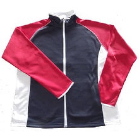 Weather Apparel 58031-051-MD Mens Poly-Spandex Full Zip Jacket - Navy Body, Medium - Red Sleeve & White Side