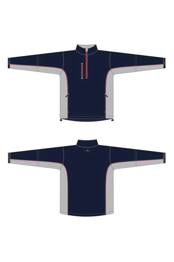 The Weather Company Golf Microfiber 1/4 Zip Pullover Navy/Light Gray/Red Medium