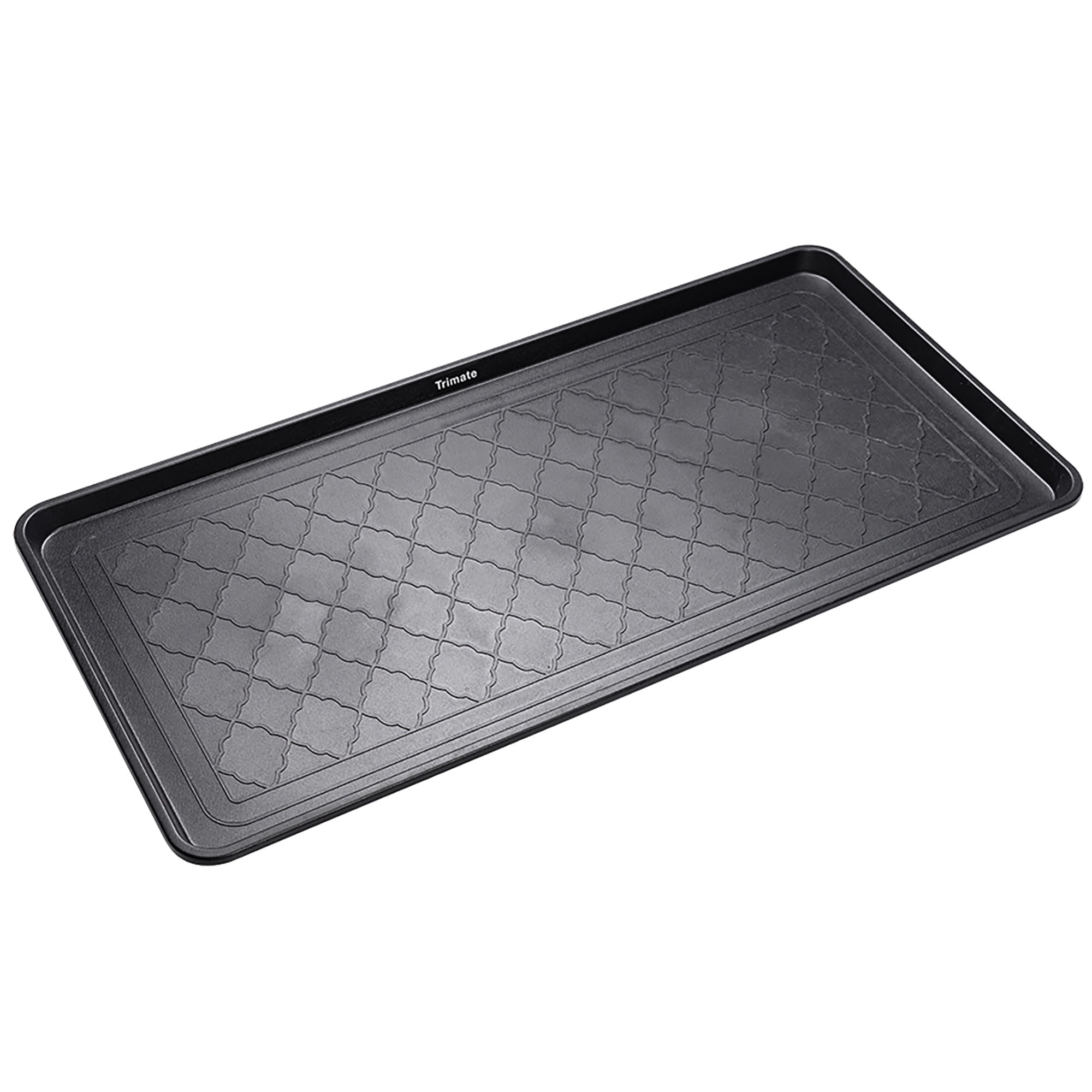 Extra Large Black Plastic Boot Tray with Raised Lip
