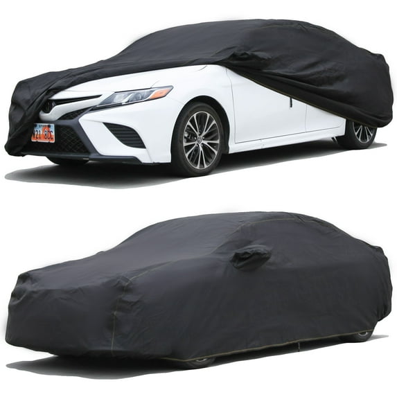 All Weather Car Cover Fits 2000 2001 2002 2003 2004 2005 2006 2007 2008 2009 Nissan Sentra waterproof, uv-proof, easy access zipper, wind-proof, detachable straps BLACK
