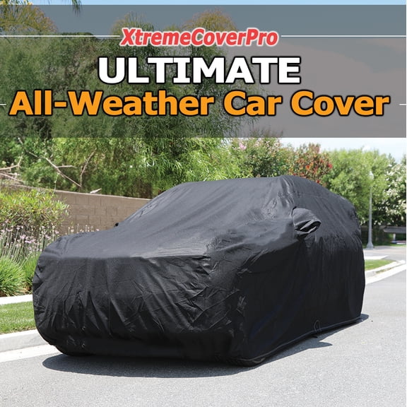 All Weather Car Cover Fits Ford Excursion 2000 2001 2002 2003 2004 2005 , waterproof, uv-proof, easy access zipper, wind-proof, detachable straps BLACK