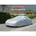 thumbnail image 1 of All Weather Car Cover Fits Genesis G70 2019 2020 2021 2022 2023 2024 2025 , waterproof, uv-proof, easy access zipper, wind-proof, detachable straps SILVER, 1 of 7