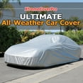 thumbnail image 1 of All Weather Car Cover Fits Toyota Yaris Sedan 4-door 2007 2008 2009 2010 2011 , waterproof, uv-proof, easy access zipper, wind-proof, detachable straps SILVER, 1 of 7