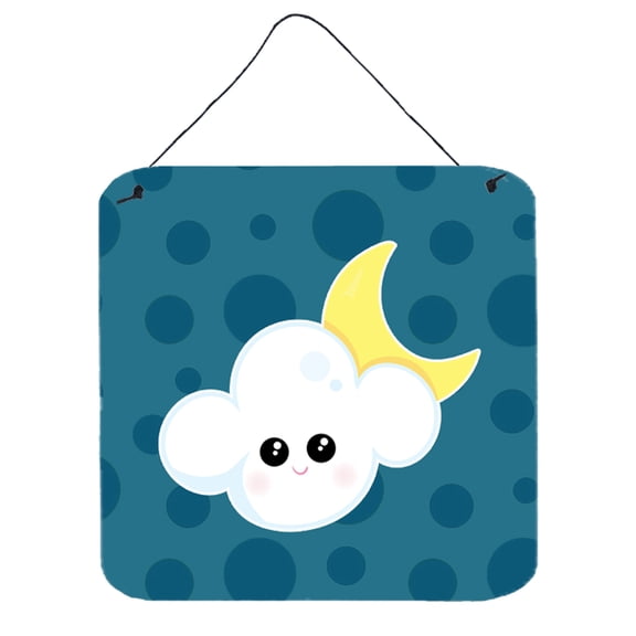 Weather Cloudy Moon Face Wall or Door Hanging Prints