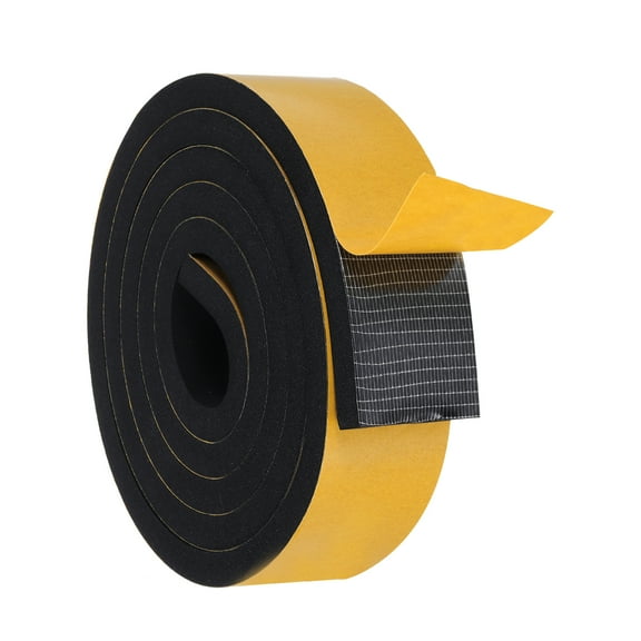 Weather Door Seal Strip Tape for Window 2 Inch x 1/2 Inch x 6  Feet, Black