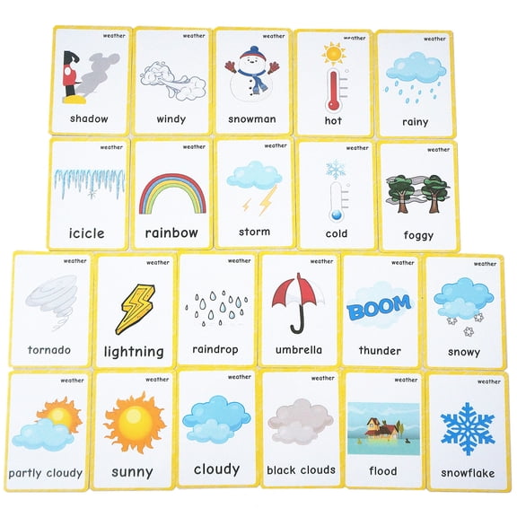 Weather Flash Cards for Toddlers and Kids | Learning Toys Flashcards for Children Pre-K