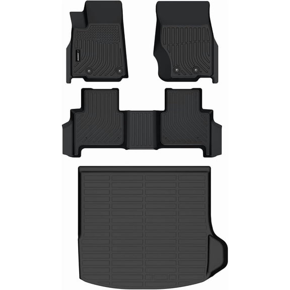 All Weather Floor Mats Cargo Mat Fit for Jeep Grand Cherokee(WL Include 4xe, Not WK2 or WL75) 2022-2025 5 Seat Only TPE Rubber Liners All Season Guard Odorless Anti-Slip Floor Mats Cargo Liner