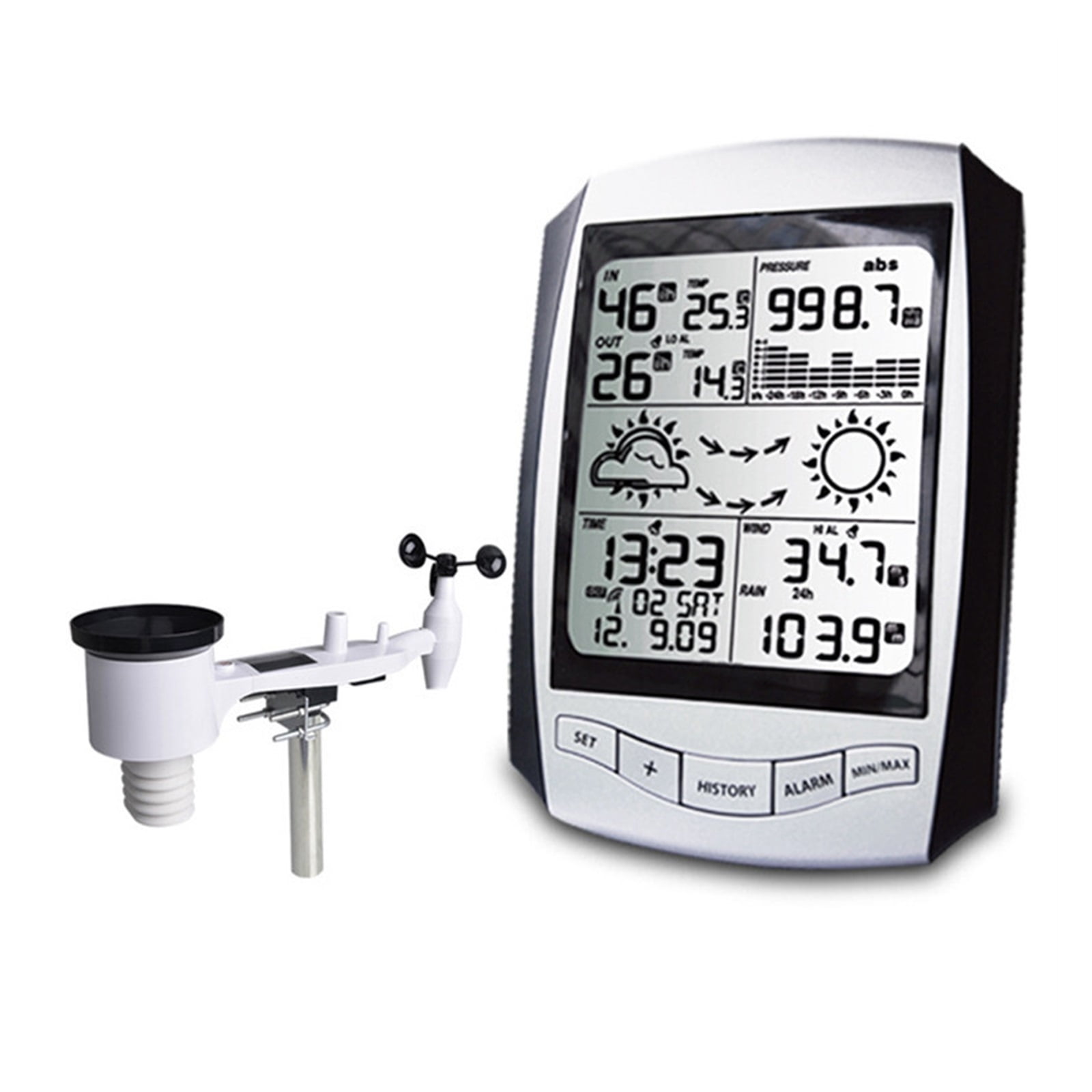 Weather Forecast Machine Small Home Station With Anemometer Rain Gauge ...