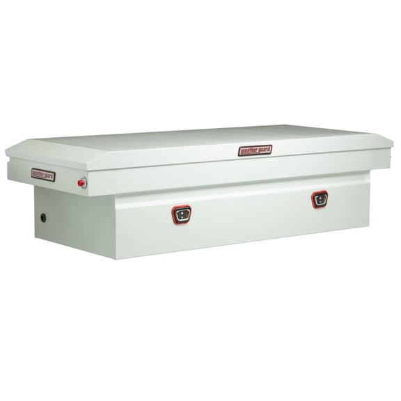 Weather Guard Saddle Box, Steel, Full Extra Wide, White, 15.5 Cu Ft