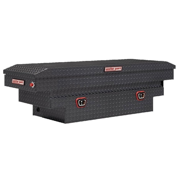 Weather Guard Saddle Truck Tool Box Aluminum Compact Deep Gunmetal Gray