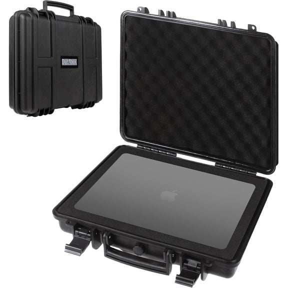 All Weather Hard Case 16 x 14 x 4 - TSA Approved Hard Shell Travel Case with Customizable Foam for Laptops, Electronics, Guns, Pistols and Other Gear