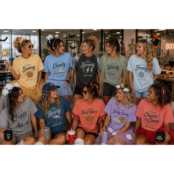 Weather Icon Halloween Graphic Tee, Funny Short Sleeve Crew Neck T ...