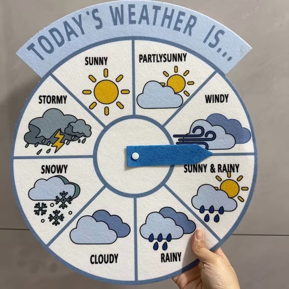 Weather Learning Felt Turntable Interactive Board for Kids Christmas Gift