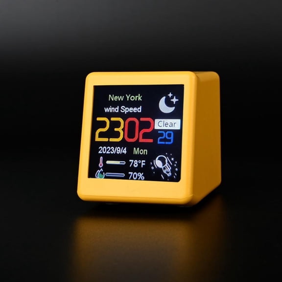 Weather Monitoring Clocks WiFi Weather Station Clock Smart Weather Mini Portable WiFi Weather Station Desktop Ornament
