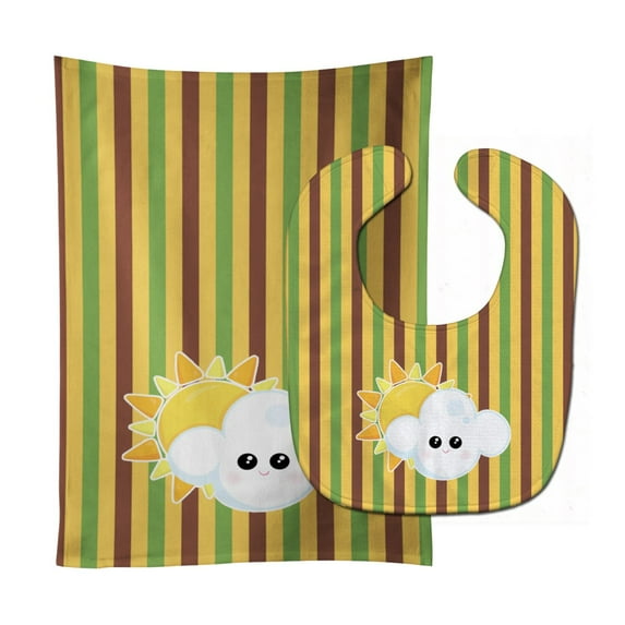 Weather Partly Cloudy Face Baby Bib and Burp Cloth