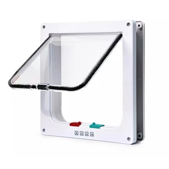 Weather Proof Cat Door 4 Way Locking for Cat up to 20 lbs for Interior Doors, Cabinet, Garage Doors 4 Sizes Pet Door