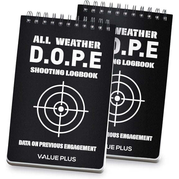 All Weather Proof DOPE Book for Rifle Shooting -Dope Log Book for the Long Range Rifle Precision Shooter Shooting Range Notebook to Record Every Shot Ballistic Impact Data- 2 Pack