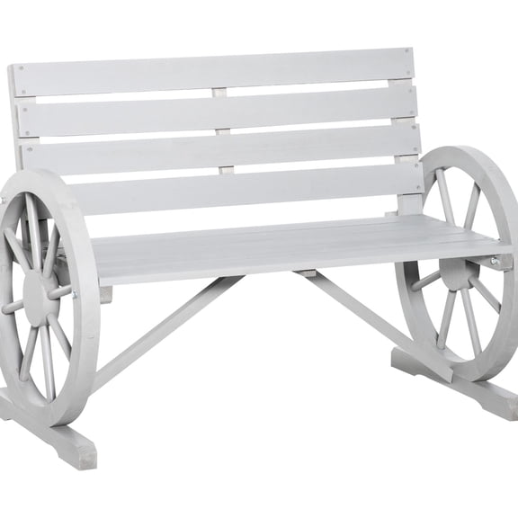 Weather-Protected Fir Wood Bench / Accommodates Two People in Outdoor Spaces